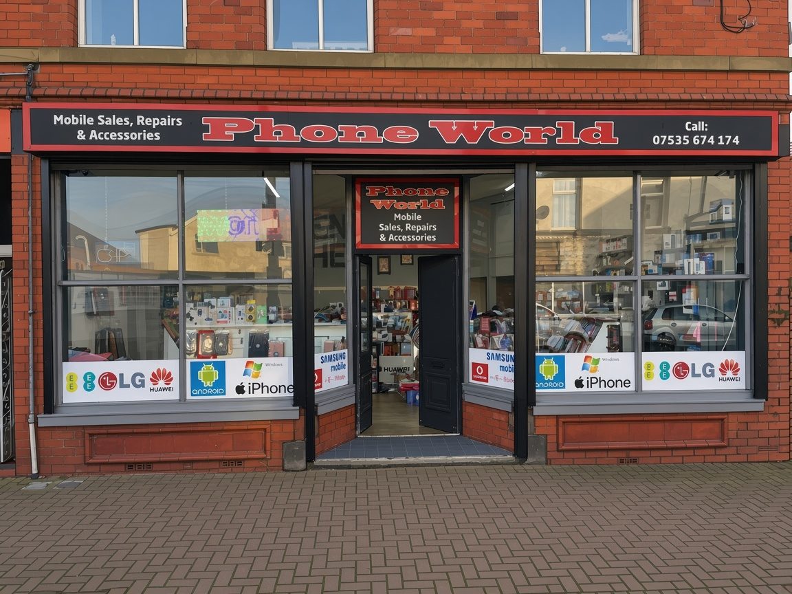 Phone World shopfront, Fleetwood